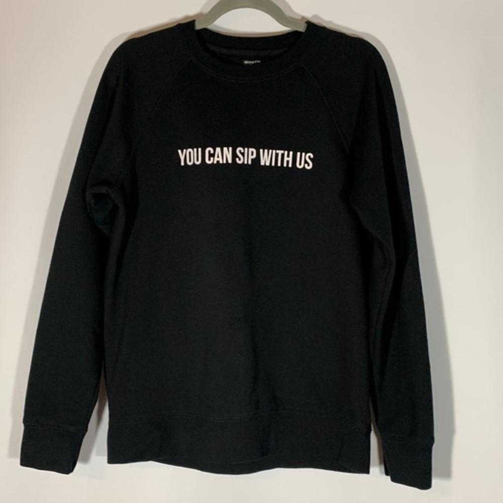 Brunette the Label You Can Sip With Us Black & White Sweater Top